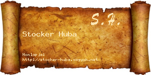 Stocker Huba névjegykártya